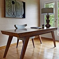 Free-standing desk TIMAIOS2-4 persontraditionalwalnut