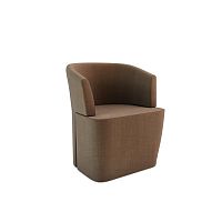 Contemporary office armchair leatherfabricbrown