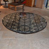 Contemporary coffee table woodenmetalsquare