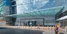 Entrance canopy FEDERATION TOWERstainless steelglassflat