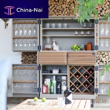 Contemporary bar cabinet woodenceramicwith hinged door