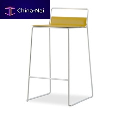 Contemporary bar stool CARUSO - SGleatherchrome steel basewith footrest