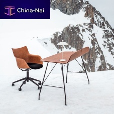 Free-standing desk EARL contemporarywoodencurved