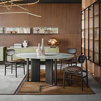 Contemporary table IN-BETWEEN oakporcelain stonewaremarble