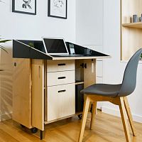 Contemporary secretary desk THE STARplywoodbirchwith storage