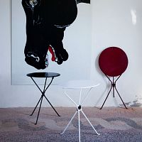 Contemporary side table CUMANOABSsteelsteel base