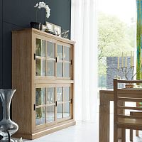 Contemporary china cabinet ENGLISH solid wood