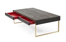 Contemporary coffee table RUBANsolid woodrectangularwith drawer