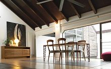 Contemporary table B-191 metalwalnutrectangular