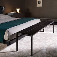Contemporary bed bench AZULleatherthermo-lacquered steelhome