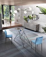 Contemporary chair GAIAindoorfabricsteel base