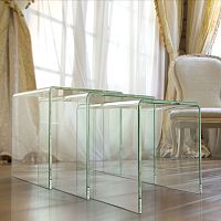 Contemporary nesting tables OLIVEAglassglass baserectangular