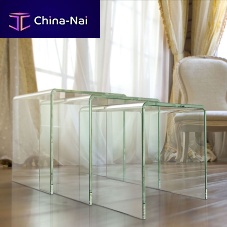 Contemporary nesting tables OLIVEAglassglass baserectangular