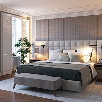 Traditional bed bench fabricwoodenleather