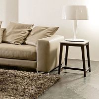 Contemporary side table PRISMAwood veneerashmarble