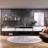 Contemporary living room wall unit MODE MDC28lacquered MDFfor TVwith drawer