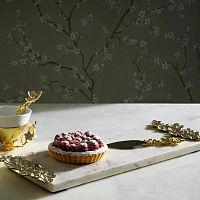 Brass cutting board CHERRY BLOSSOMmarbleenameledhome