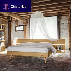 Double bed MAESTRALE M07contemporarywith headboardwith integrated bedside table