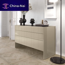 Contemporary chest of drawers GOLDoakwood veneerlacquered MDF