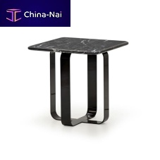 Contemporary side table V211leathermarblelacquered metal base