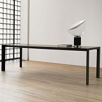 Contemporary table DENEBoakteakfrosted glass