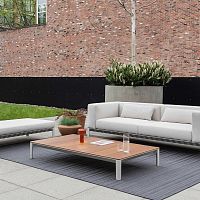 Contemporary coffee table ABLEwoodenmarblecast aluminum base