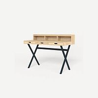 Contemporary secretary desk HYPPOLITEwalnutoakMDF