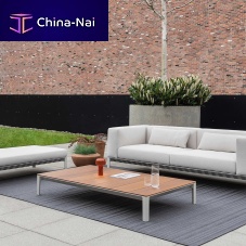 Contemporary coffee table ABLEwoodenmarblecast aluminum base
