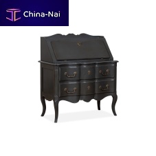 Classic secretary desk FRANCElacquered woodwith storage6-drawer