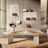 Contemporary dining table MAREAtravertineonyxmarble base