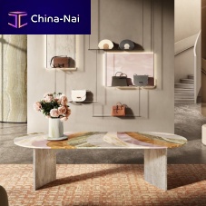 Contemporary dining table MAREAtravertineonyxmarble base