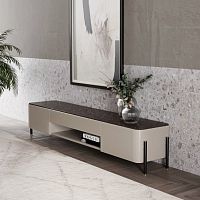 Contemporary TV cabinet amanlowboardwith storagelacquered wood