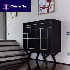 Contemporary bar cabinet CRONUSlacquered woodcustomblack