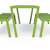 Contemporary table CASTEOlarchexotic woodpowder-coated steel base