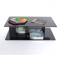 Contemporary coffee table LUCENTtempered glassrectangularwith storage compartment