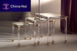 Traditional nesting tables ROMANAglassrectangularhome