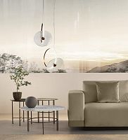 Contemporary side table cristalinetempered glassmarblemetal base