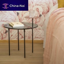 Contemporary bedside table Eclipsesteelmarblecarbon