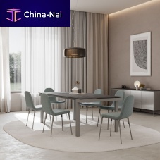 Contemporary table LUCIAceramicmetal baserectangular