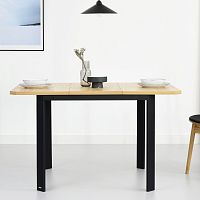 Contemporary table AXEL oaksteel basesquare