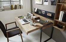 Contemporary desk BENT oaksled base