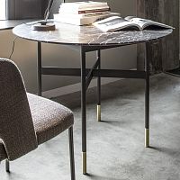 Contemporary table HARRIbrasslaminated woodsolid wood