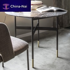 Contemporary table HARRIbrasslaminated woodsolid wood