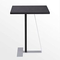 Contemporary side table MonoPadoakaluminum basesquare