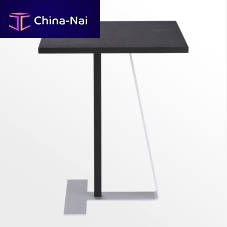 Contemporary side table MonoPadoakaluminum basesquare