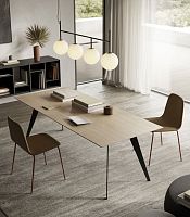 Contemporary desk AISEoakwalnutmetal