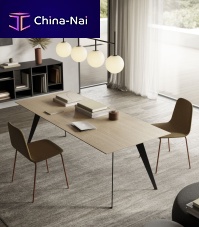 Contemporary desk AISEoakwalnutmetal