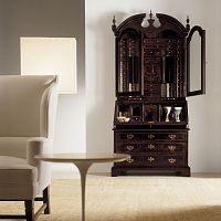 Traditional secretary desk K265walnutrosewoodwith storage