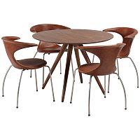 Contemporary table PHENOwalnutashwalnut base