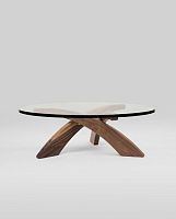 Contemporary coffee table ALPHA T88glassoak basewalnut base